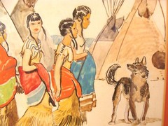 Antique Herbert M Stoops Native American Children W/C Painting #2