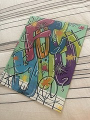 OOAK Small Abstract Modern Canvas Painting Multicolor Wall Art Unframed
