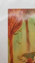 Charming Fall Colored Leaf Fairy/Mermaid Watercolor Signed Casey Robin
