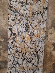 Original Abstract Action Painting jackson pollock style signed art decor paint