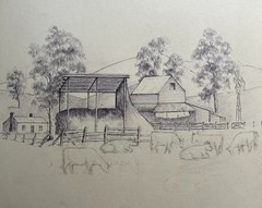MALCOLM McKEOWN AUSTRALIAN PEN & PENCIL „WOOLERT FARM NEAR MELBOURNE“ 1964