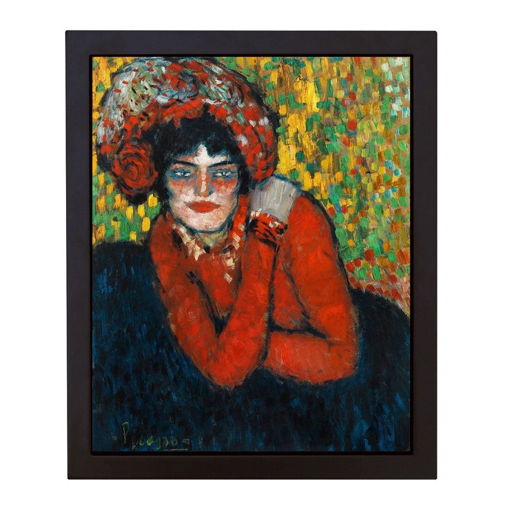 Black Floater-Framed Margot by Pablo Picasso Canvas Giclee Art (32 in x 27 in)