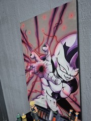 Frieza Anime Cartoon Pop Art Original Acrylic Painting on Canvas by o.z 24×36 in