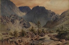 Attrib. William F. Rosenberg (1825-1870) – Watercolour, Norwegian Landscape