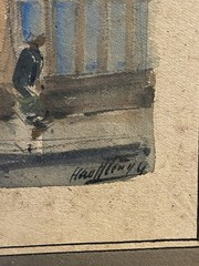 Henri Lamy 1966 Paris Watercolor “Rue Bievre” French Street Scene Signed Framed
