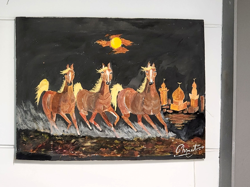 Original Handmade Acrylic Painting – Horses – 24×36 inch – Unique Art Gift.