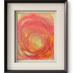 Solar Bloom Colorful Neo Expressionist Original Wall Art 11×14 Canvas