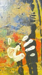 Ed Brodkin 1993 Chelsea Artist …Large Mixed Media Abstract Painting On Wood
