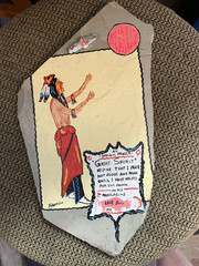Great Spirit Vtg Native American Painting Slate Lone Bull Stanley Harrison 1975