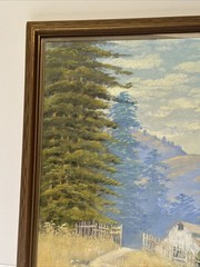 Antique California Landscape Painting Pastel Drawing Edwin Siegfried 1910’s
