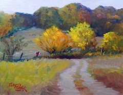 country road farm rural mountains realistic Impressionism oil Painting landscape