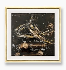 Astronomy Abstract Brutal Art Framed Black Hole Equations & Dark Energy Texture
