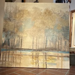 Large Contemporary Landscape Tree Painting, Nature Theme, Unframed Single Piece