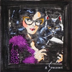 Alex Spalding Mandy Wild Side Original Unframed Painting Gessoboard Signed 8×8