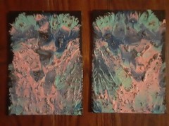 Torched Flowers – Two 5×7″ Canvas Board Paintings by Leland Butler – Fire Art