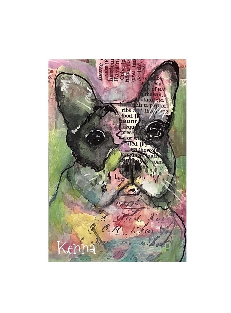 ACEO By Kenna Painting Hand Painted Boxer Dog Original 2.5” X 3.5” Signed ATC