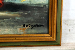 Signed Avigdor Nicely Framed, Vintage Oil on Canvas Painting Still Life Flowers