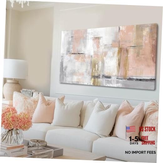 Canvas Art Gold Wall Decor for Girl Pictures for Living Room 40″L x 20″W Pink