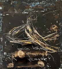 Astronomy Abstract Brutal Art Framed Black Hole Equations & Dark Energy Texture