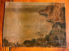 Rare ancient oleography : Capri Island Iandscape – 1898 – Special and stunning !