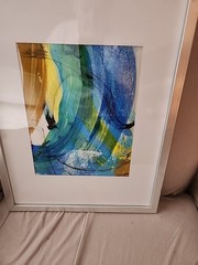Handpainted Geometric Abstract Original Acrylic Painting Paper