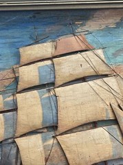 TACKABERRY ANTIQUE DIORAMA NAUTICAL PAINTING SCULPTURE WOOD CARVING SEATTLE OLD