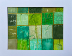 Painting Original Abstract Art Matted 11×14 Acrylic Green Wall Decor Jimarieart