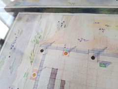 1990 Abstract Architectural Geometric Watercolor Modernist Framed Art