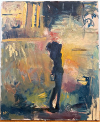 Surreal Cityscape With Woman Oil Painting On Canvas 20”x24” Original Signed Art