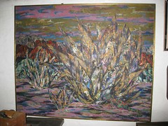 Signed 40″ x 50″ Oil Painting Harry Sternberg The Lizard 1940s
