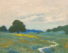 16×20 California Impressionism Landscape Poppies Wildflowers Art Oil Painting