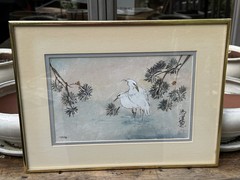 Original Chinese Brush Watercolor Signed By Charlotte Fung-Miller