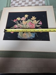 Floral Watercolor Painting By H.F. Gottlieb Signed And Dated 1938 On Art Board