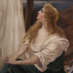 Oil painting on canvas neoclassical women allegory faith hope charity 19th cent