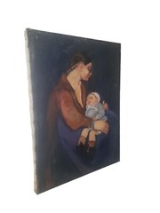 Vintage Oil Painting Mother And Child Impressionist By Patricia Morone