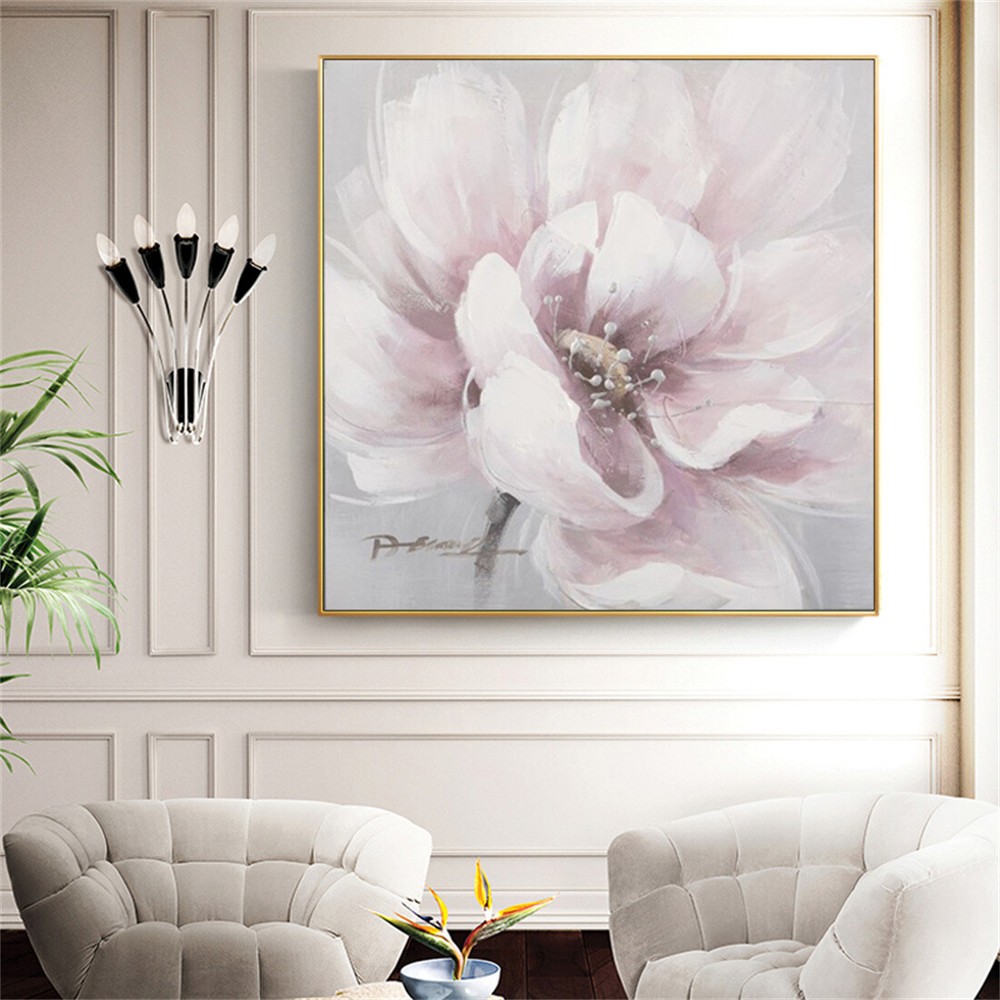 Pink Peony Substantial Living Room Painted Oil Painting Decorative Painting