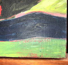 Original Oil On Wood Panel Cactus Painting Artist Linda Wooten-Green Southwest