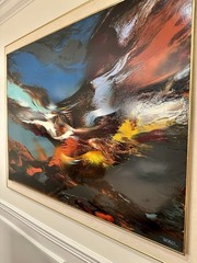 LEONARDO NIERMAN OIL ON MASONITE AMERICAN ABSTRACT SURREALIST EXPRESSIONIST.
