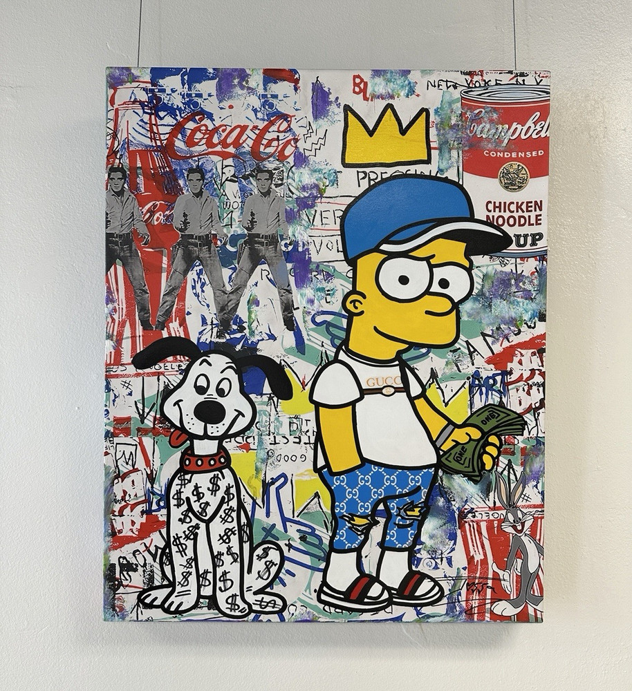 Signed JOZZA Pop Art Graffiti Cartoon Comics Painting on Canvas, Gallery Wrap