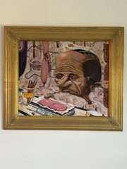 Original Skot Olsen Oil On Canvas Painting”Rare Butcher Shop” Framed