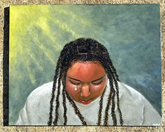 “No Woman, No Cry” Original Realism Canvas Portrait Painting