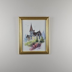Vintage Original Signed Mary Cardin Watercolor Painting 16.25×13.25 Framed Art