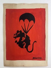 Banksy COA Art Painting Original Drawing Vintage Signed