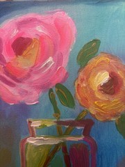 Maribel: Original Painting, Abstract Flowers 8×10 Home Decor