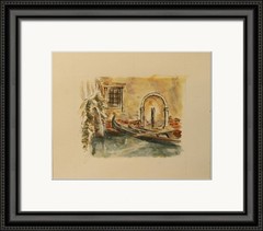 Vibrant Acrylic Painting Venice Gondola Canal Scene Italian Landscape