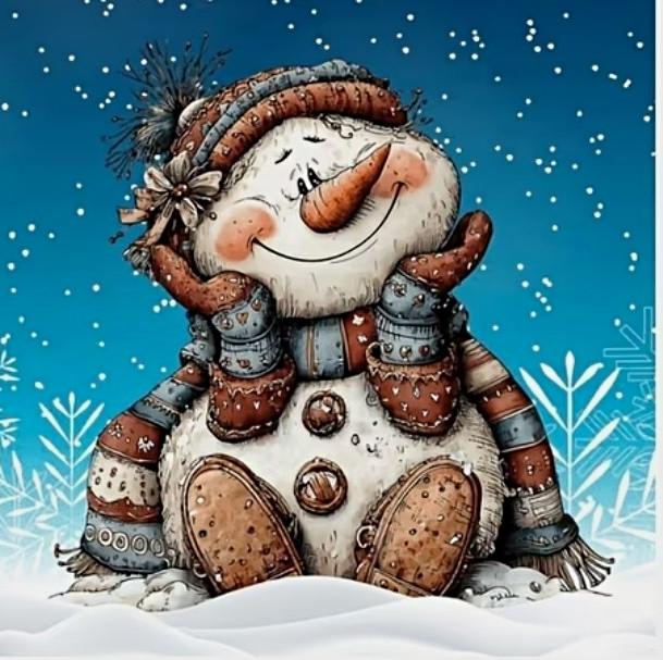 DIY Whimsical Snowman Diamond Painting Kit F12 (40X40 cm)