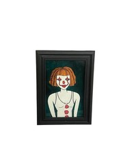 Original Painting Pennywise Clown Girl #5 Halloween Horror Ooak Framed Art