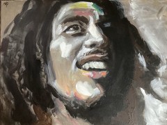 PDQ Artist Original Painting Portrait Face Marley Abstract Acrylic 18×24 Canvas