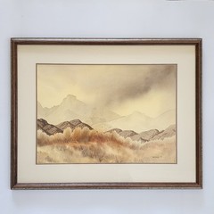 Jack Dietrich Signed Original Watercolor New Mexico Desert Landscape 28×22 Frame