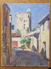 FRENCH SCHOOL XX OIL PAINTING LANDSCAPE SOUTH WEST FRANCE PERIGORD LOT GIRONDE
